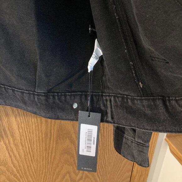 Denim jacket trendy oversized cropped star-studded - NWT - Picture 6 of 7